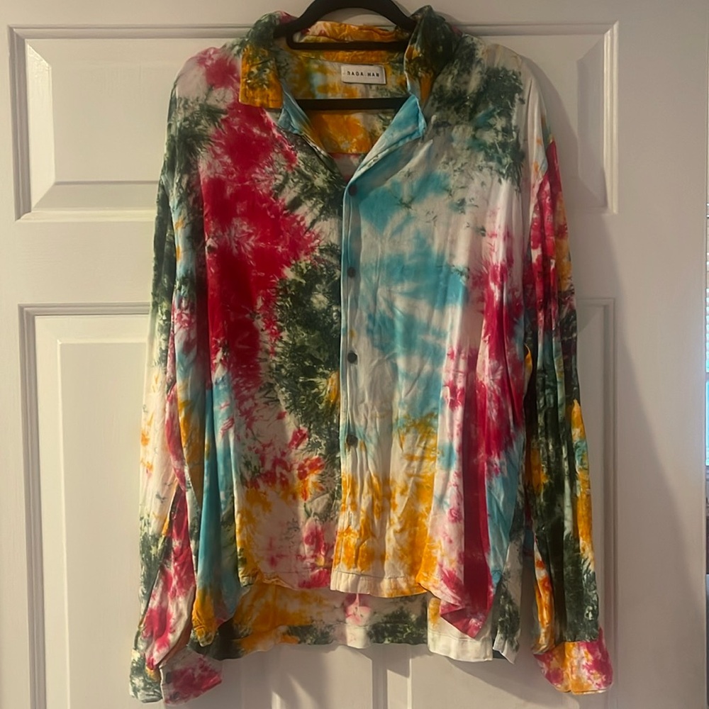 Raga Man Anthropologie tie dye button down. No size ptp 23” length 26”